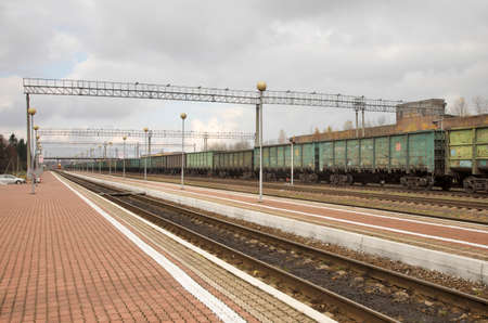 Mikhailovsky mine railway station in Zheleznogorsk. Kursk oblast. Russiaのeditorial素材