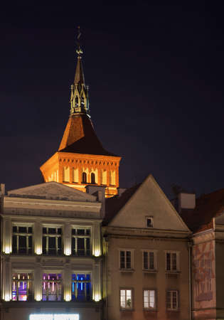 Stare Miasto square and cathedral basilica of St. James apostle in Olsztyn. Polandの写真素材