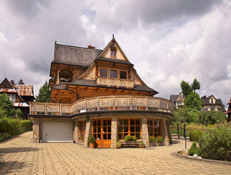 Traditional house in Zakopane. Polandのeditorial素材