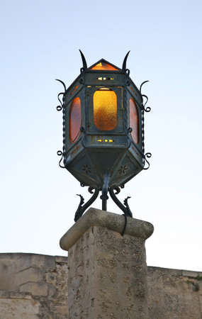 Lantern of Santa Barbara castle in Alicante. Spain
