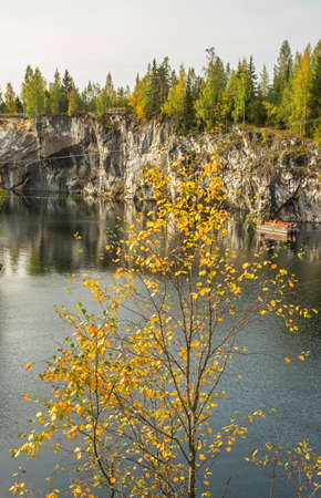 Grand marble canyon in Mountain Park Ruskeala. Republic of Karelia. Russiaの写真素材