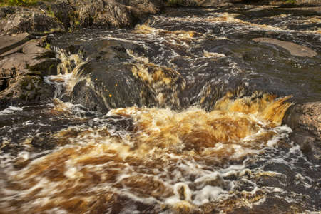 Ruskeal waterfalls at Tohmajoki river near Ruskeala village. Sortavala district. Republic of...