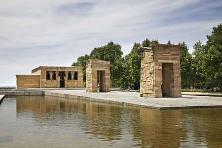 Temple of Debod (Templo de Debod) at Parque de la Montana (Mountain Park) in Madrid. Spain