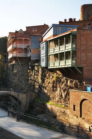 Legvtakhevi ravine at Abanotubani quarter in Tbilisi. Georgiaのeditorial素材