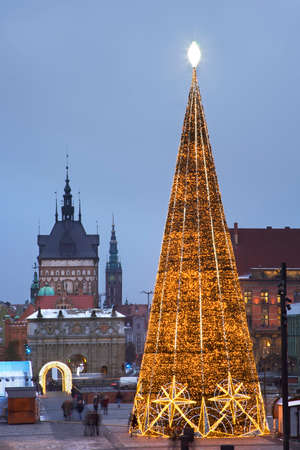 Holiday decorations of Gdansk. Poland