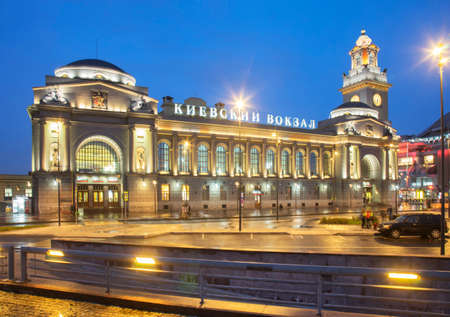 Kiyevsky railway station in Moscow. Russiaのeditorial素材