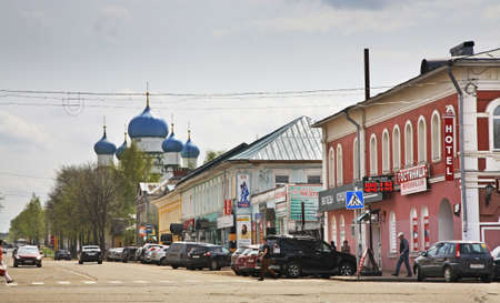 Rostovskaya street in Uglich. Yaroslavl oblast. Russiaのeditorial素材