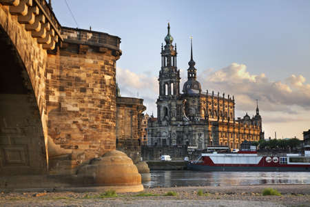 Embankment of the Elbe in Dresden. Germanyのeditorial素材