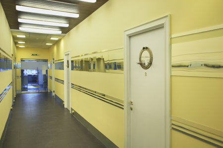 Hallway of hospital in Moscow. Russian federationのeditorial素材