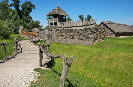 Old fortress in Biskupin. Polandのeditorial素材