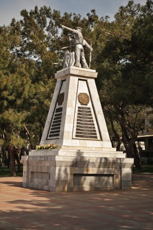 Monument to fighters for power of Soviets at Lermontovsky Boulevard in Gelendzhik. Krasnodar Krai. Russiaのeditorial素材