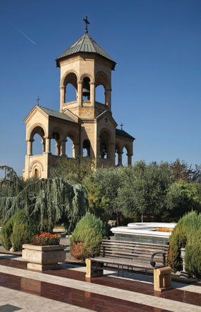 Bell tower of Holy Trinity cathedral in Tbilisi. Georgia