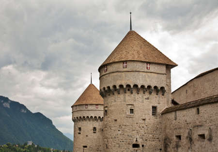 View of Chillon Castle. Switzerlandのeditorial素材