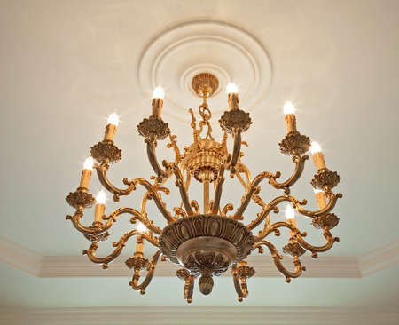 Chandelier in apartment. Moscow. Russiaの写真素材