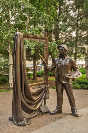 Sculpture Painter at embankment in Rostov-on-Don. Russiaのeditorial素材