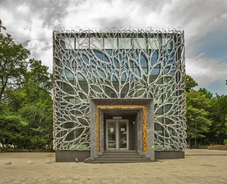 Modern house at Big Garden (Bolshaya Sadovaya) street 43 in Rostov-on-Don. Russiaのeditorial素材