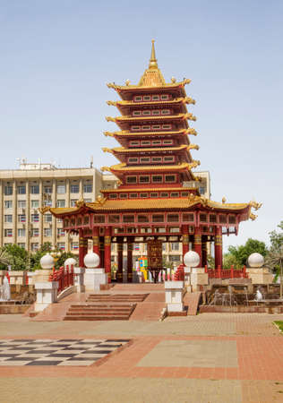 Seven Days pagoda in Elista. Republic of Kalmykia. Russiaのeditorial素材