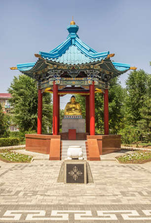 Gautama Buddha (Buddha Shakyamuni or Siddhattha Gotama) at Friendship (Druzhba) park in Elista. Republic of Kalmykia. Russiaのeditorial素材