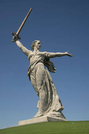 Motherland calls sculpture of memorial complex at Mamayev kurgan in Volgograd (former Stalingrad). Russiaのeditorial素材