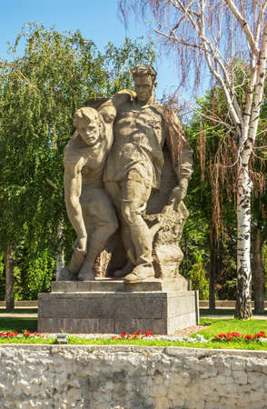 Heroes square of memorial complex at Mamayev kurgan in Volgograd (former Stalingrad). Russiaのeditorial素材
