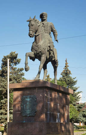 Monument to Grigory Zasekin in Volgograd (former Stalingrad). Russiaのeditorial素材