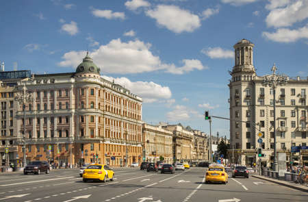 Pushkinskaya (Pushkin) square in Moscow. Russiaのeditorial素材