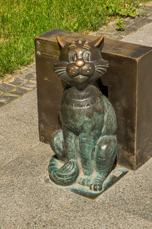 Monument to Matroskin cat near theater in Saratov. Russiaのeditorial素材