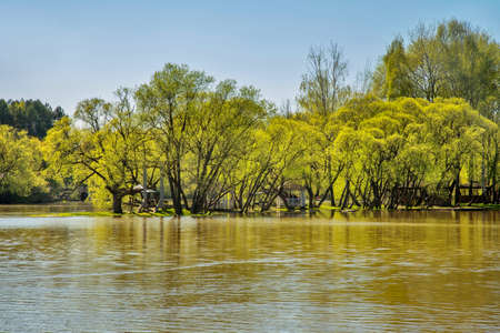 Recreation area Zarechye in Troitsk town - Troitsky administrative okrug of federal city of Moscow. Russiaの写真素材