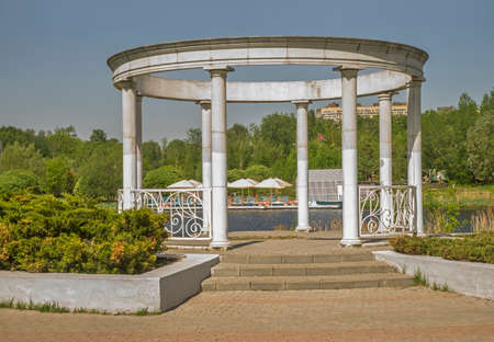 Rotunda at park of Mytishchi. Russiaの写真素材