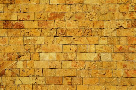 yellow brick wall, sandstoneの写真素材