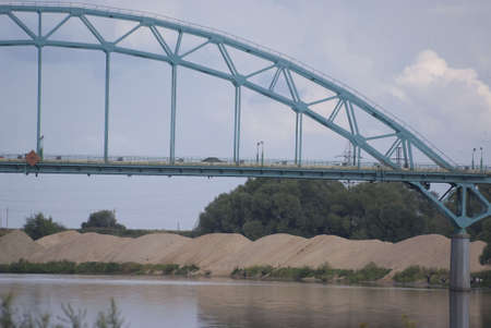 Bridge under River in the Russiaの写真素材