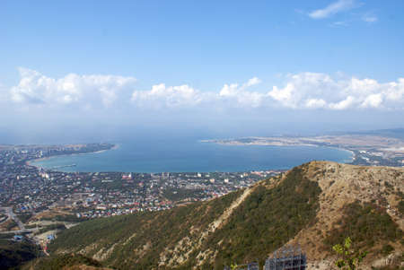 sea, sky and mountain on the Black Seaの写真素材