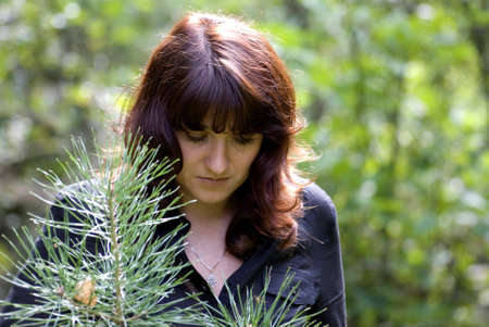 girl with pineの写真素材