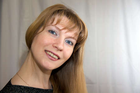 Young smiling beauty blond caucasian woman