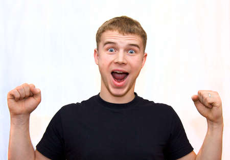 success guy upped handの写真素材