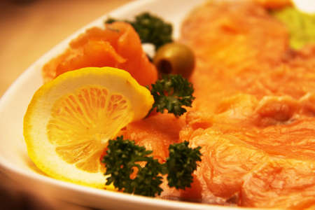 slices of salmonの写真素材
