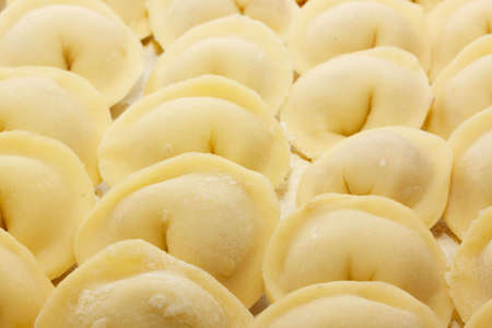 Pelmeni with sour creamの写真素材