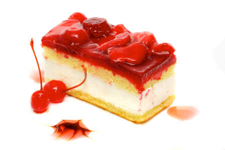 cake with strawberry toppingの写真素材