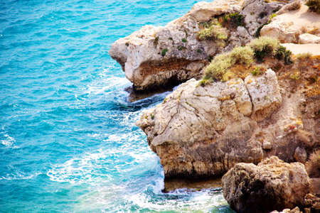 Waves on the Greek seashore Aegean seaの写真素材