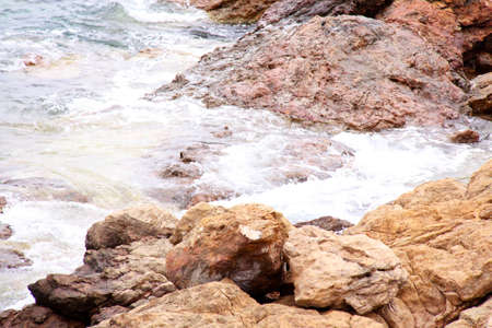 Waves on the Greek seashore Aegean seaの写真素材