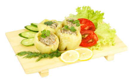 Stuffed pepper with meat isolatedの写真素材