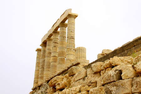 Temple of Poseidon at Cape Sounion near Athens, Greece. c 440 BC.の写真素材
