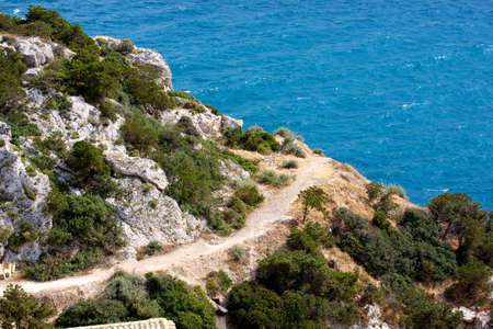 Beautiful sea coast in Greeceの写真素材