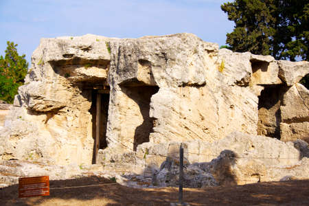 Archaeological Dig Site at the Apollo Temple, Corinth, Greece.の写真素材