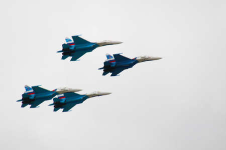 Russian fighter in the sky on MAKS aviashow