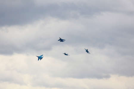 Russian fighter in the sky on MAKS aviashow