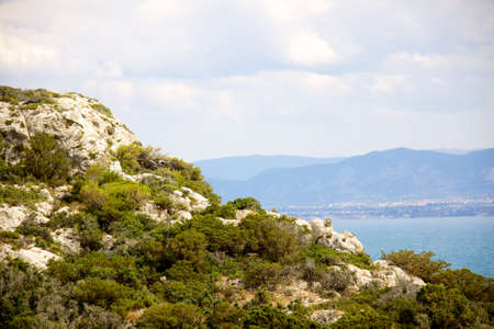 Beautiful sea coast in Greeceの写真素材