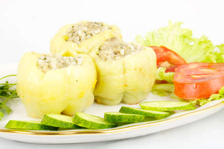 Stuffed pepper with meat isolatedの写真素材