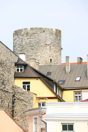 Hermann bastion from the Garden of Governor, in Tallinの写真素材