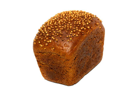Bread with coriander on the white